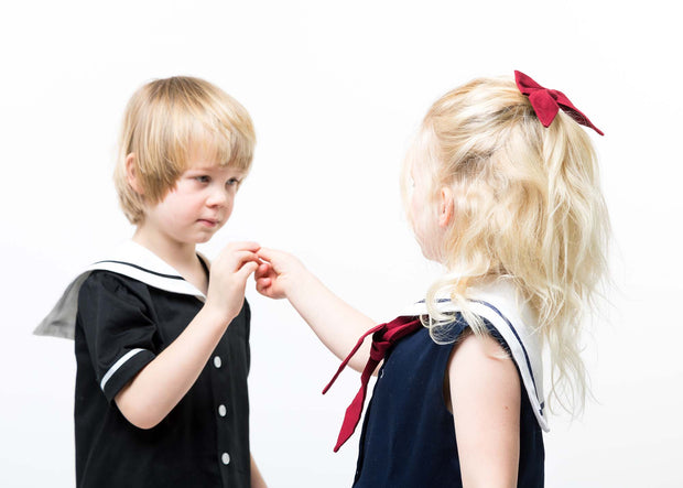 Black Victorian Boys or Girls Sailor Suit -  "Drake"