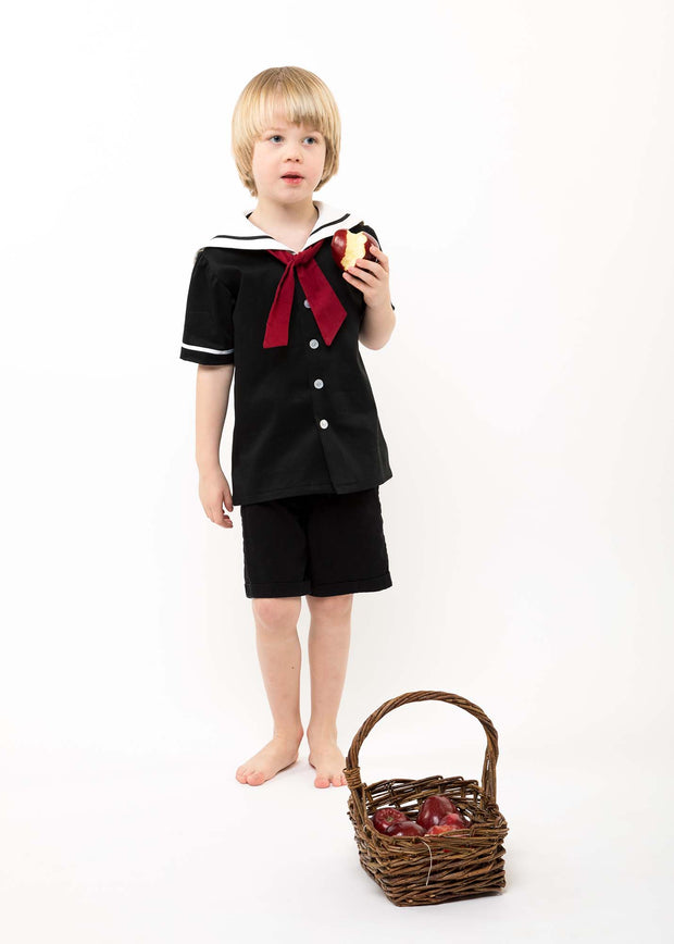 Black Victorian Boys or Girls Sailor Suit -  "Drake"