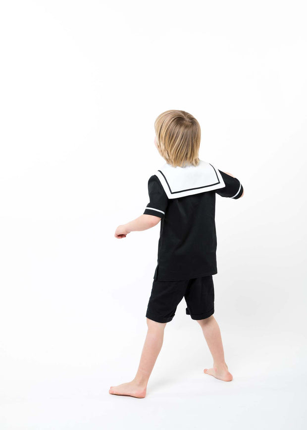 Black Victorian Boys or Girls Sailor Suit -  "Drake"