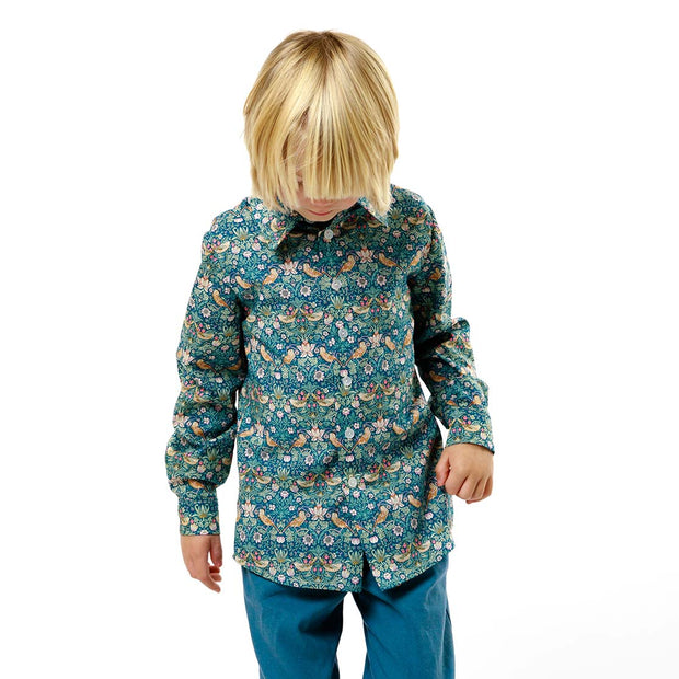 Classic Boys collared Shirt made using Liberty Fabric