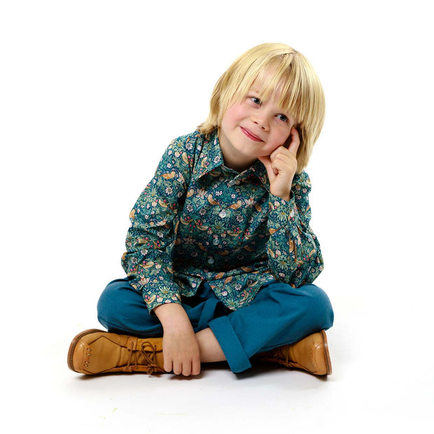 Classic Boys collared Shirt made using Liberty Fabric