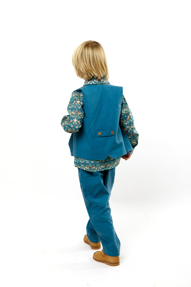 Boys Linen Trouser and Waistcoat Suit