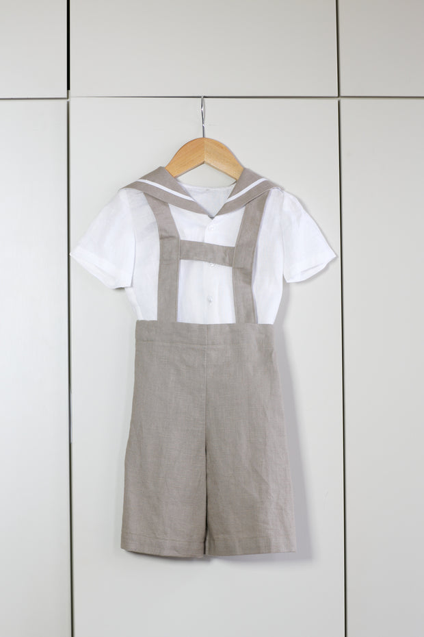 Boys Ring Bearer Linen Sailor Suit - "Drake"