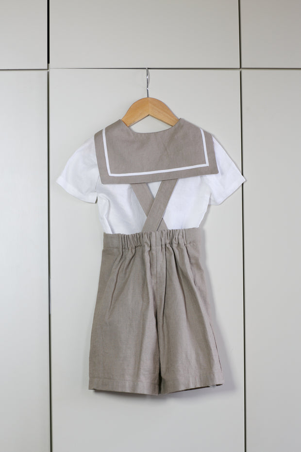 Boys Ring Bearer Linen Sailor Suit - "Drake"