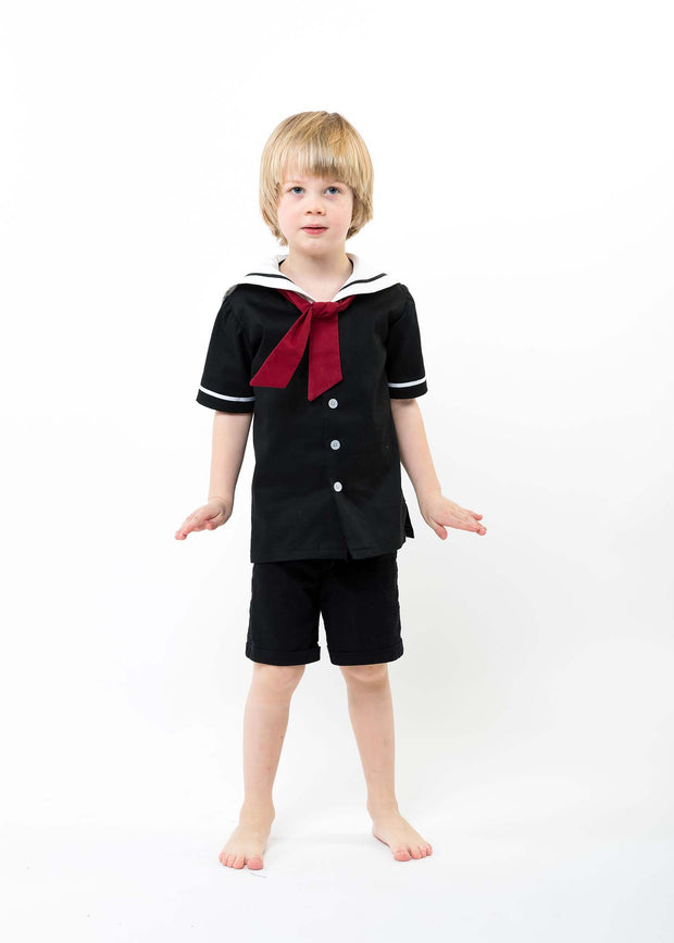 Black Victorian Boys or Girls Sailor Suit -  "Drake"