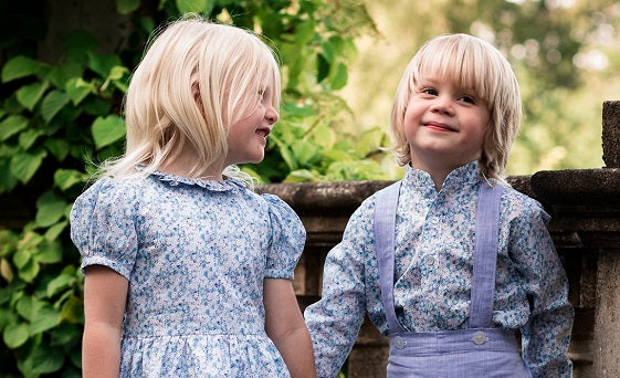 matching flower girl dress with boys shirt