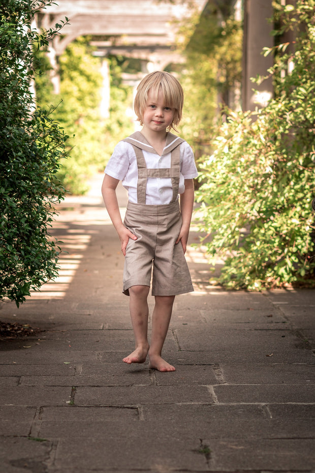 linen sailor suit baby boys girls beach wedding