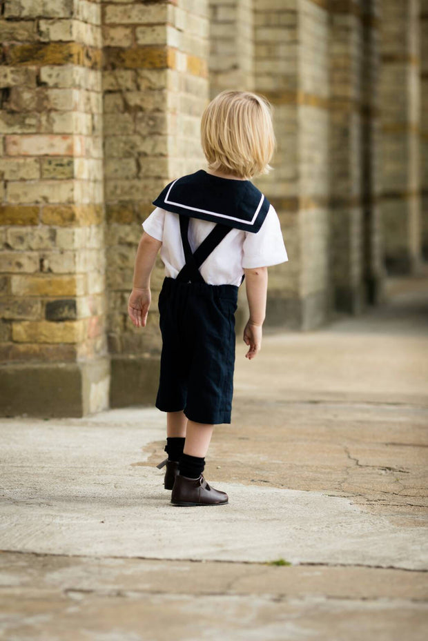 Handmade sailor suit linen toddler boys girls