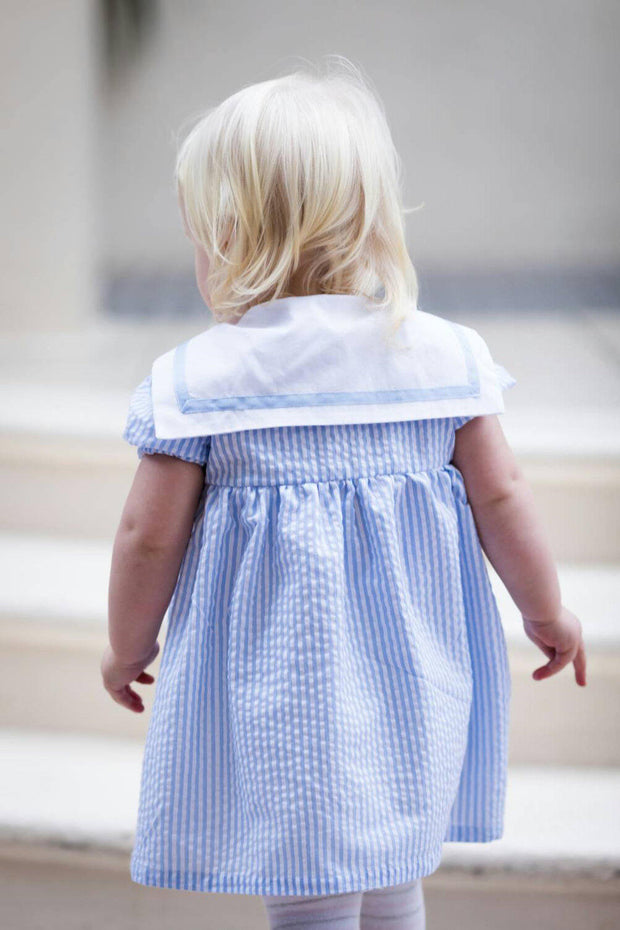 Girls blue sailor dress flower girl