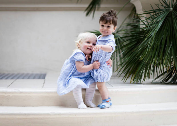 sailor romper and sailor dress for baby boy and girl