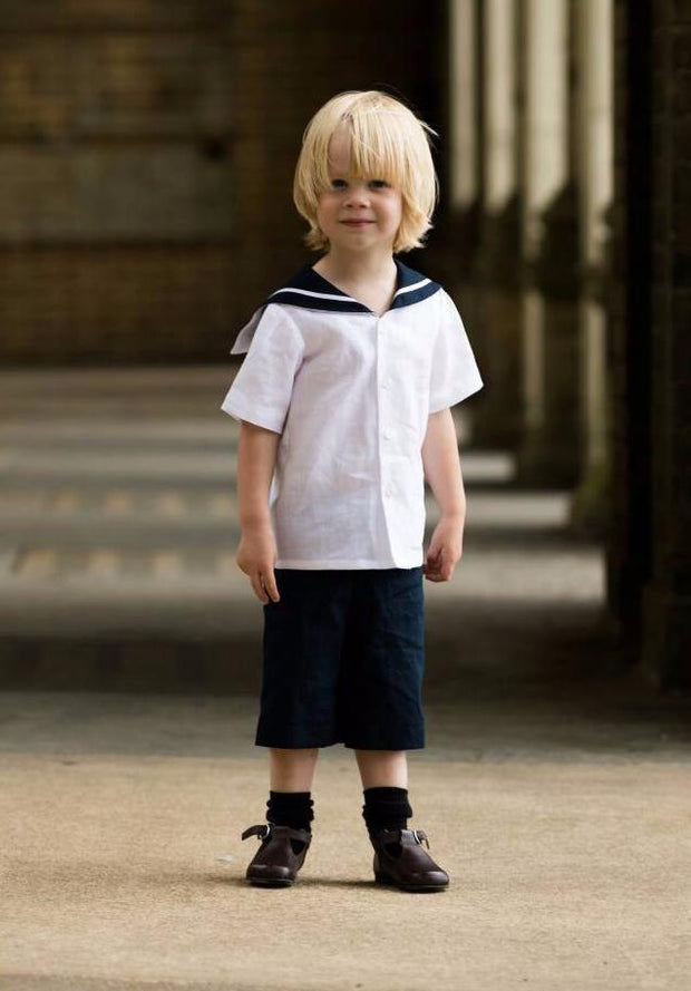 Linen boys sailor suit page boy uk