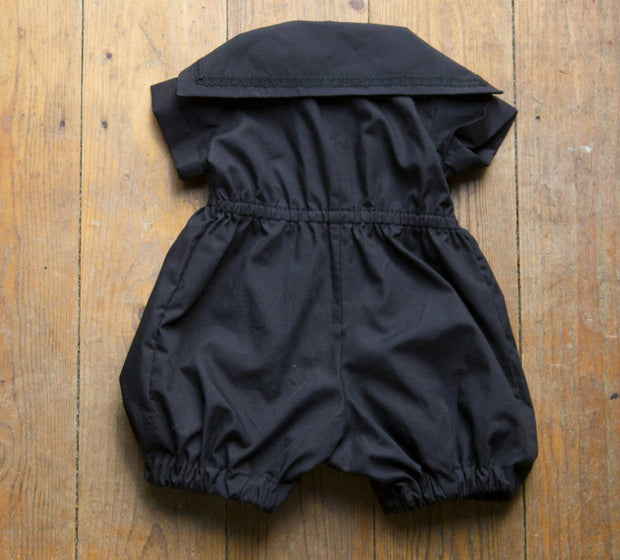 Black gothic baby sailor romper