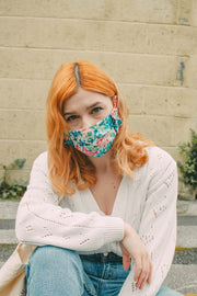 LUCKY DIP Frill Face Mask made with Liberty Print -  Filter pocket - Nose Wire - Covered Elastic