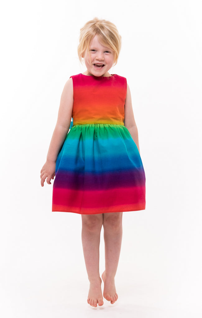 SALE Girls Rainbow Party Dress The Little Cloth Shop