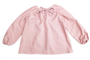 Dusty Pink Linen Girls Peasant Blouse - “Maria”
